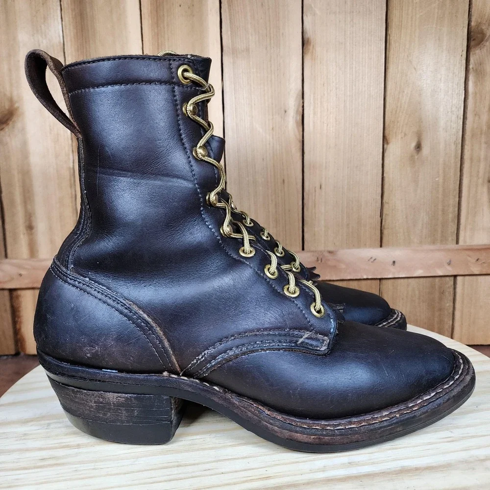 Hathorn Boot Mfg‎ Packer Boots Mens Size 6.5 A Brown Leather Vibram Work USA
